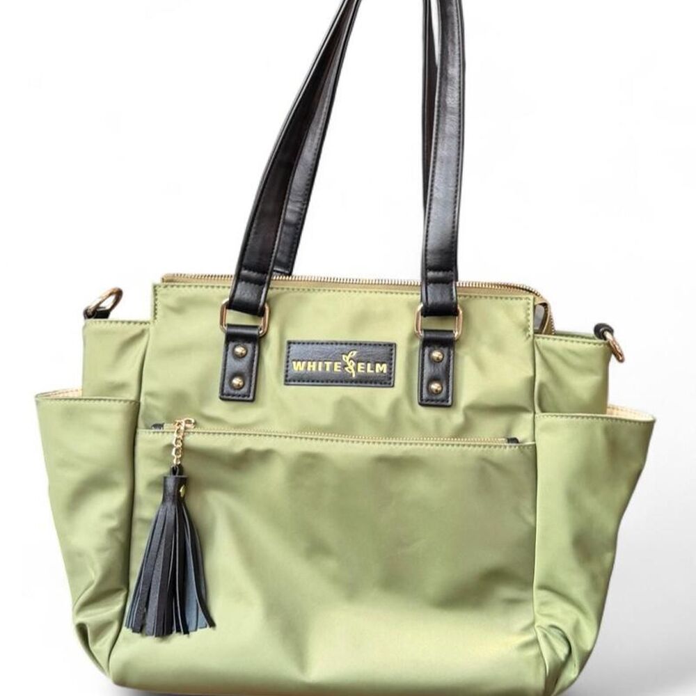 White Elm Gemini Mini Convertible Backpack Tote Olive Green Black 3 Way Bag